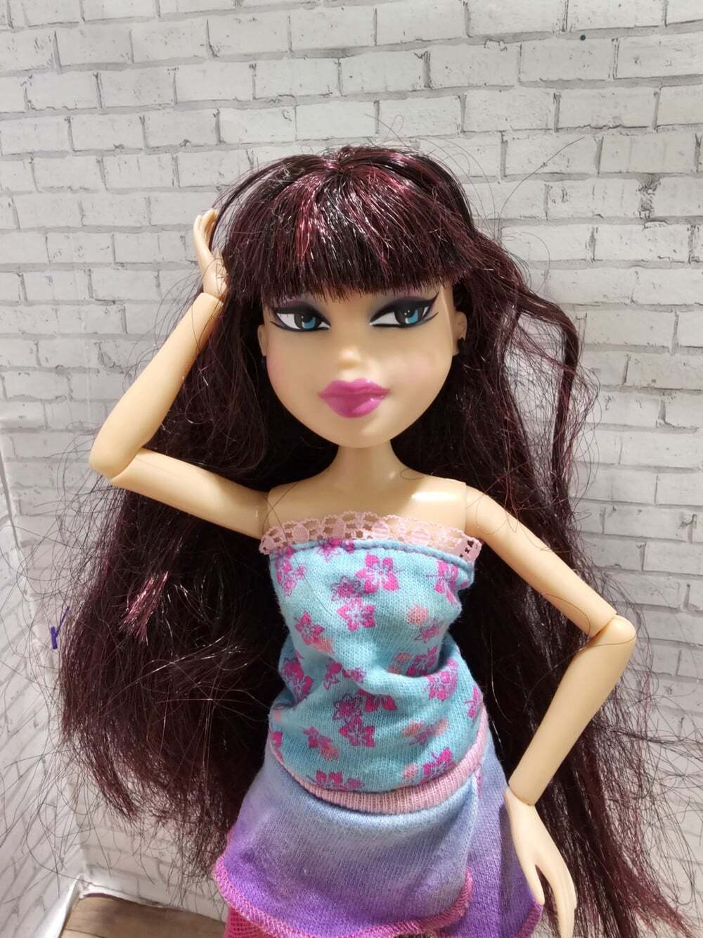 Bratz In The Wild Jade 2013 Tall Doll Burgundy Hair Bangs MGA Redressed HTF